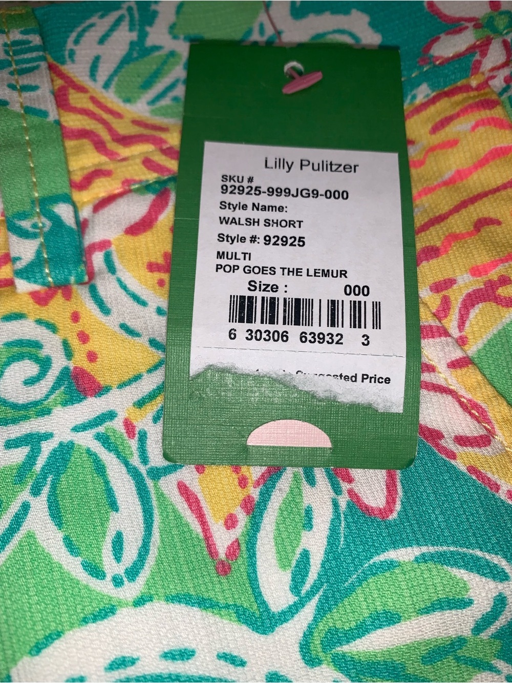 NEW Lilly Pulitzer Teal, Yellow & Pink Paisley Walsh Shorts Size 000 Set - Picture 6 of 16